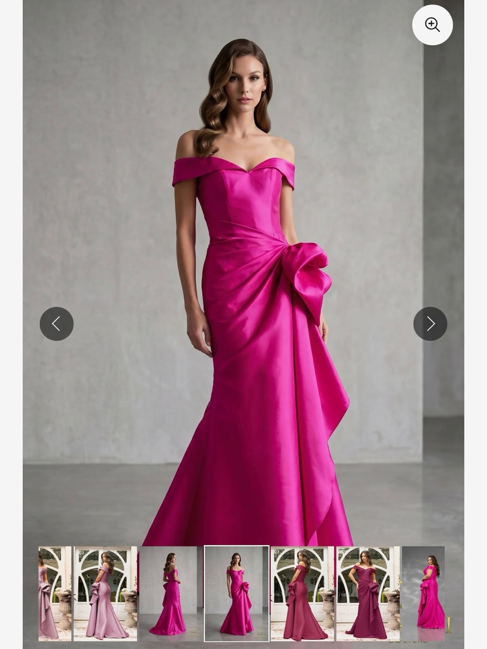 Terani Couture One-Shoulder Fuchsia Evening Gown with Side Bow